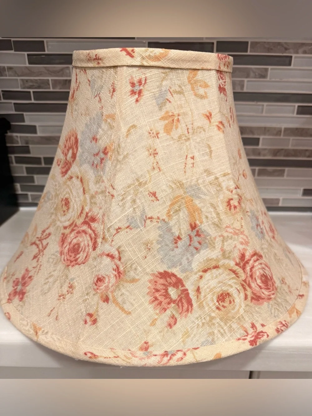 Rachel Ashwell Shabby Chic Vintage Wildflower Butter Linen Lampshade